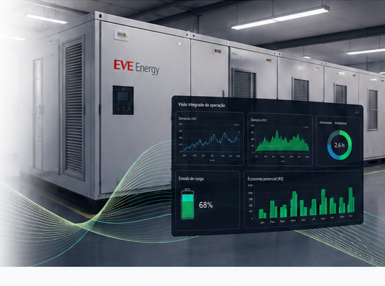 BESS EVE Energy com painel analítico de operação